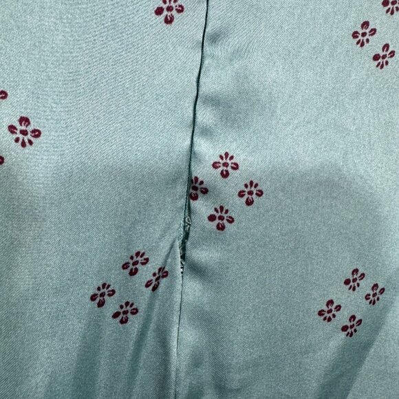 Vintage Y2K Honey Punch Womens Satin Mini Skirt sz Large Icy Blue Floral Fairy - Picture 8 of 8